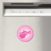 Roze staat West Virginia Magnet (Insitu (Vaatwasser))