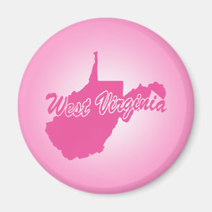 Roze staat West Virginia Magnet