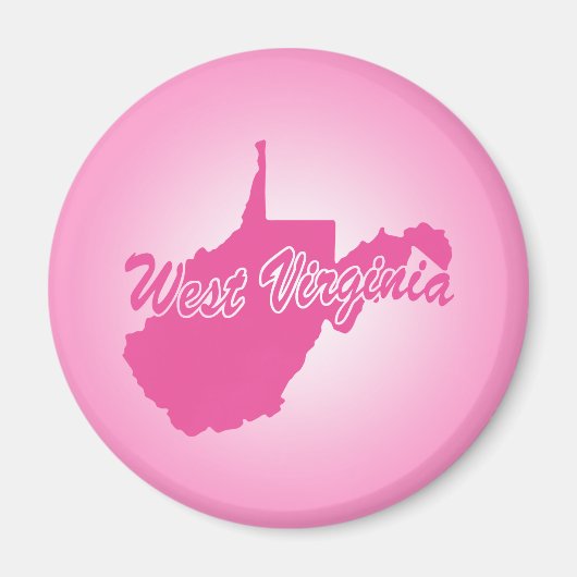 Roze staat West Virginia Magnet (Voorkant)