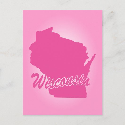 Roze staat Wisconsin Briefkaart (Voorkant)