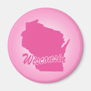 Roze staat Wisconsin Magnet