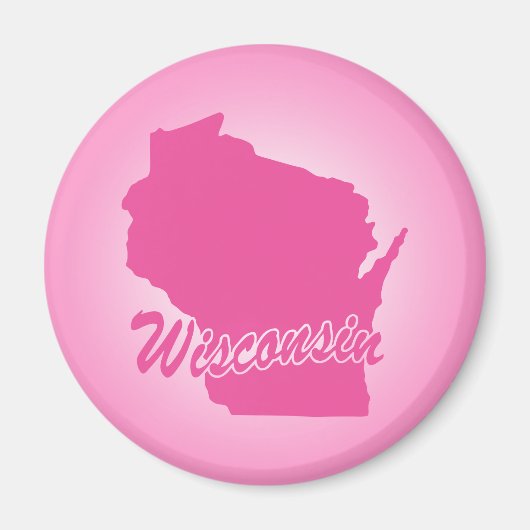 Roze staat Wisconsin Magnet (Voorkant)