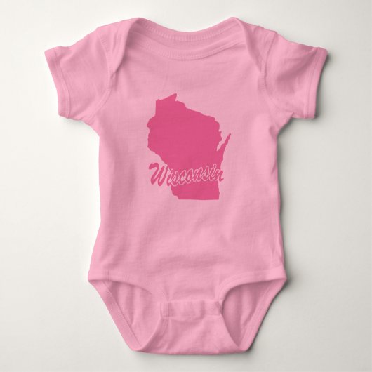 Roze staat Wisconsin Romper (Voorkant)