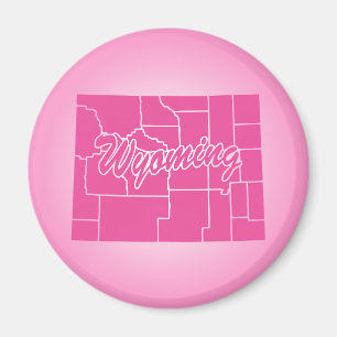 Roze Staat Wyoming Magnet