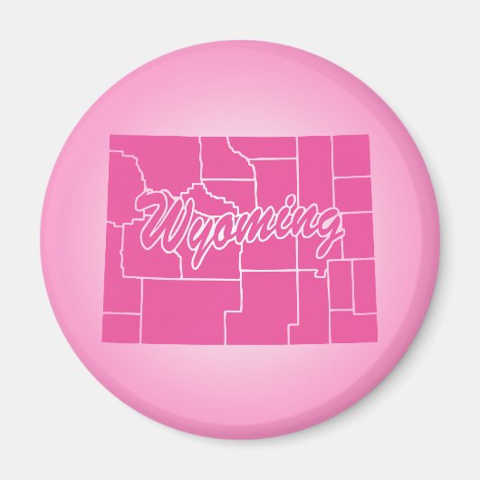 Roze Staat Wyoming Magnet (Voorkant)