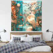 Roze Stad 2 Canvas Afdruk (Insitu (Slaapkamer))