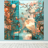 Roze Stad 2 Canvas Afdruk (Insitu (Houten vloer))