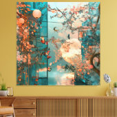 Roze Stad 2 Canvas Afdruk (Insitu (Woonkamer))