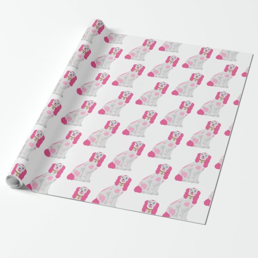 Roze Staffordshire Hond inpakpapier (Uitgerold)