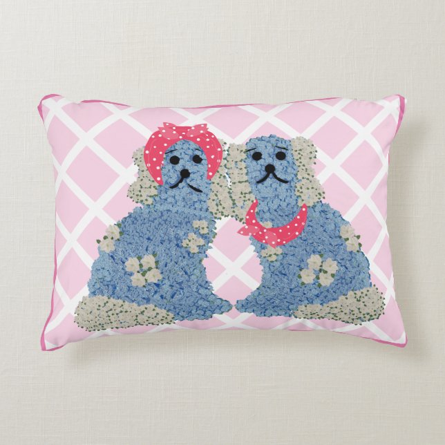 Roze Staffordshire Honden Bandana Lumbar Accent Kussen (Voorkant)