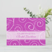 Roze stalen bridale nodulaire uitnodigingskaarten kaart (Staand voorkant)