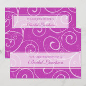 Roze stalen bridale nodulaire uitnodigingskaarten kaart (Voorkant / Achterkant)