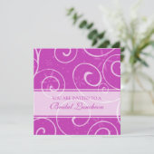 Roze stalen bridale nodulaire uitnodigingskaarten kaart (Staand voorkant)