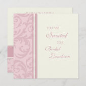 Roze stalen bridale nodulaire uitnodigingskaarten kaart (Voorkant / Achterkant)