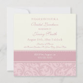 Roze stalen bridale nodulaire uitnodigingskaarten kaart (Achterkant)