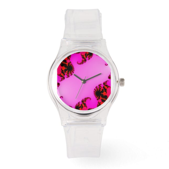 Roze stalen horloge (Voorkant)