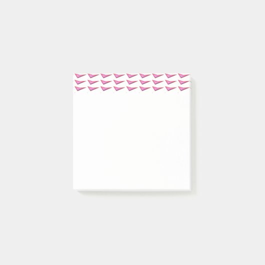 Roze Stalen kunst witte noot pads Post-it® Notes (Voorkant)
