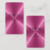 Roze stalen metaal visitekaartje (Voorkant / Achterkant)