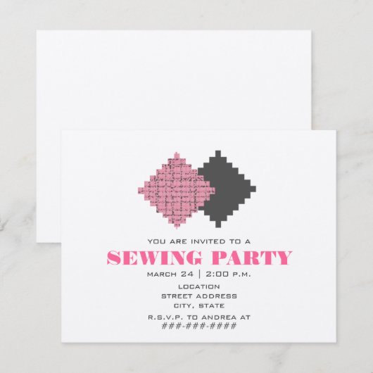 Roze stalen naaigaravigatie kaart (Voorkant / Achterkant)