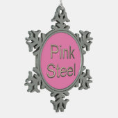 Roze stalen piepsneeuwvlokken kerstversiering tin sneeuwvlok ornament (Links)