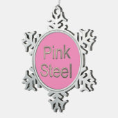 Roze stalen piepsneeuwvlokken kerstversiering tin sneeuwvlok ornament (Rechts)