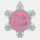 Roze stalen piepsneeuwvlokken kerstversiering tin sneeuwvlok ornament (Voorkant)