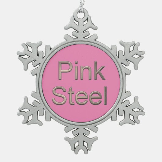 Roze stalen piepsneeuwvlokken kerstversiering tin sneeuwvlok ornament (Voorkant)