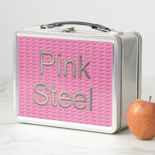 Roze stalen roestvrije lunchbox (In situ)