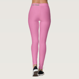 Roze Stalen roze legging taille achterkant