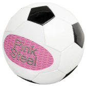 Roze stalen voetbal (Drie kwart)