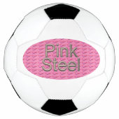 Roze stalen voetbal (Voorkant)
