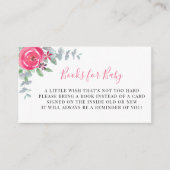 Roze stamboeken voor Baby shower Informatiekaartje (Voorkant)