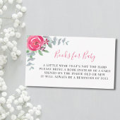 Roze stamboeken voor Baby shower Informatiekaartje