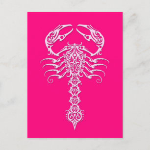 Roze stammenscorpion briefkaart