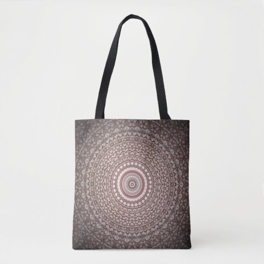 Roze stamstijl Mandala Design Tote Bag (Voorkant)