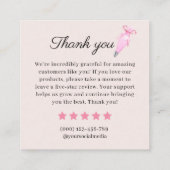 Roze Stand Mixer Bakkerij Review Verzoek Vierkante Visitekaartje (Achterkant)