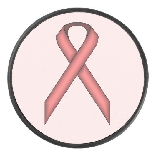 Roze standaard lintje door Kenneth Yoncich Hockey Puck (Voorkant)