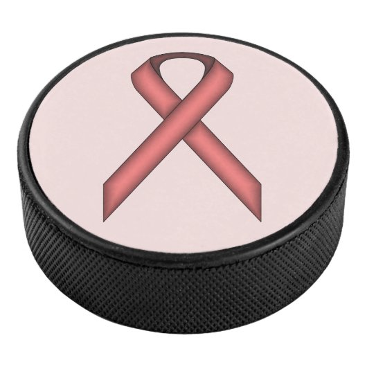Roze standaard lintje door Kenneth Yoncich Hockey Puck (3/4)