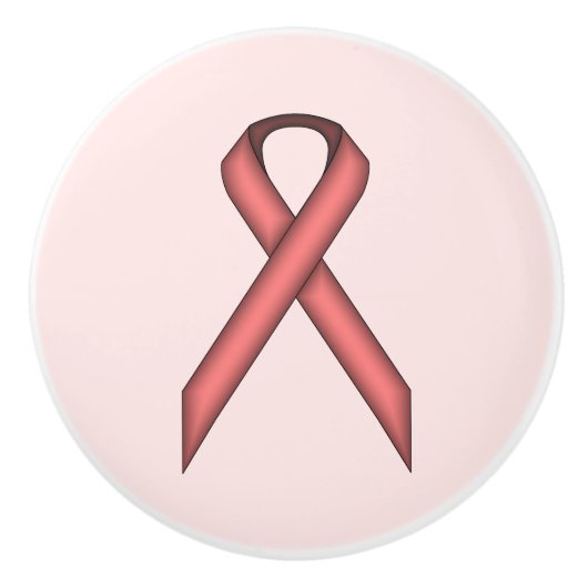 Roze standaard lintje door Kenneth Yoncich Keramische Knop (Voorkant)