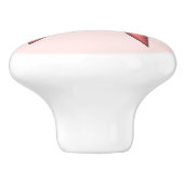 Roze standaard lintje door Kenneth Yoncich Keramische Knop (Zijkant)