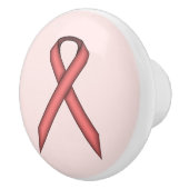 Roze standaard lintje door Kenneth Yoncich Keramische Knop (Rechts)