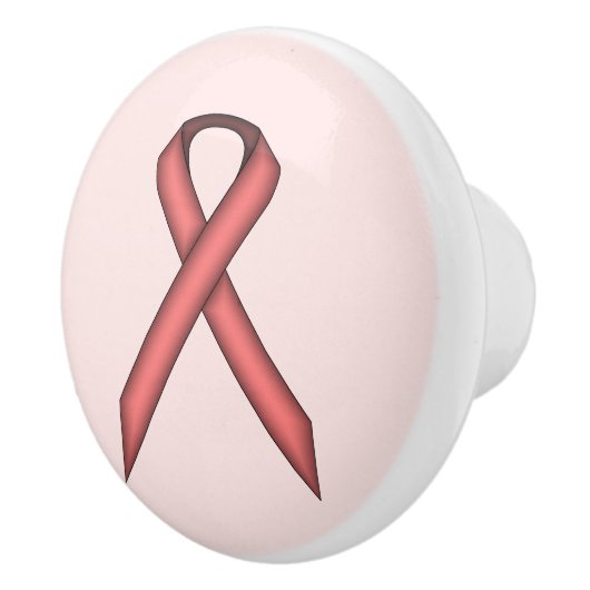 Roze standaard lintje door Kenneth Yoncich Keramische Knop (Rechts)