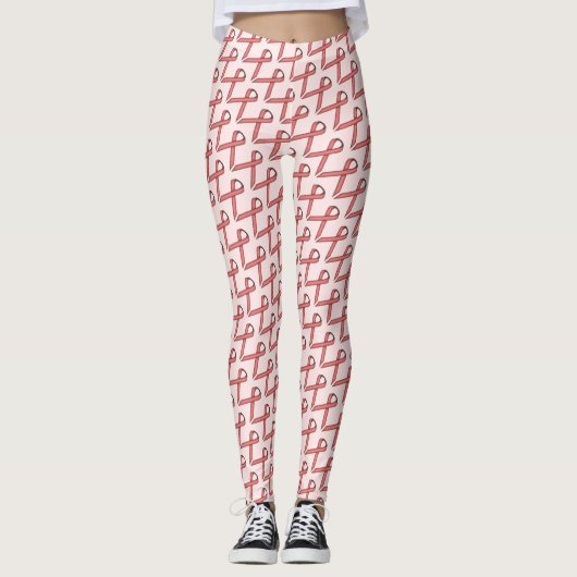 Roze standaard lintje door Kenneth Yoncich Leggings (Voorkant)