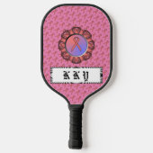 Roze standaard lintje door Kenneth Yoncich Pickleball Paddle (Achterkant)
