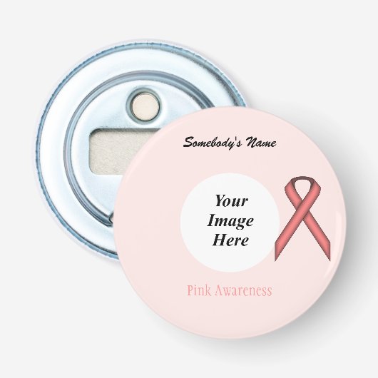 Roze standaard lintSjabloon door Kenneth Yoncich Button Flesopener (Voorkant)