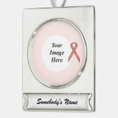 Roze standaard lintSjabloon door Kenneth Yoncich Verzilverd Banner Ornament (Links)