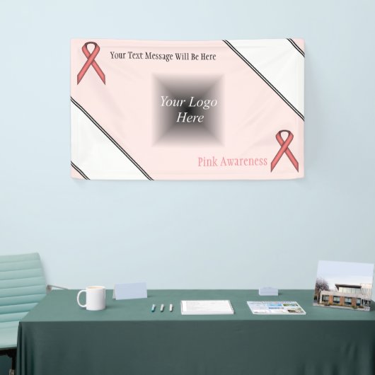 Roze standaardlint spandoek (Beurs)