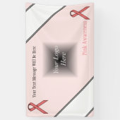 Roze standaardlint spandoek (Verticaal)