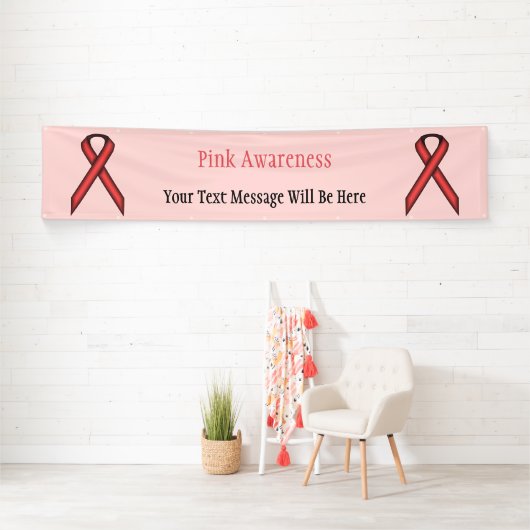 Roze standaardlint spandoek (Insitu)