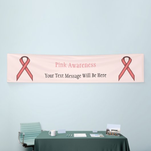 Roze standaardlint spandoek (Beurs)